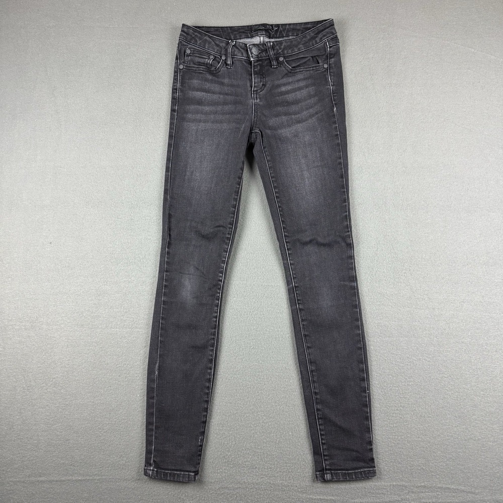 Prana Jeans‎ Womens 0 / 25 Gray/Black Skinny Denim Pants Preppy Casual 28x29*